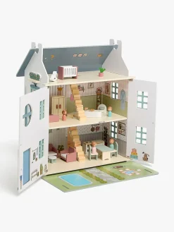 Alice & Fox Dukkehus med Møbler & 4 Dukker, Blå