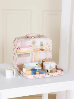 Alice & Fox Kuffert Dukkehus, Lyserød/blå