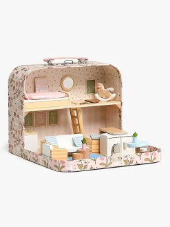 Alice & Fox Kuffert Dukkehus, Lyserød/blå