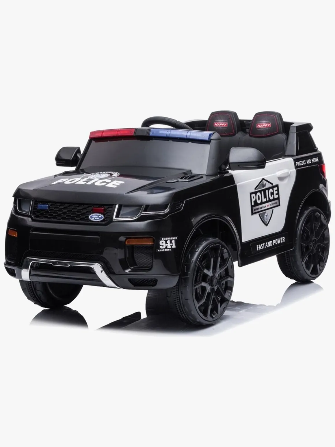 Azeno Elbil Politibil SUV 12V, Sort