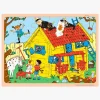 Barbo Toys Pippi Langstrømpe Rammepuslespil i Træ 24 Brikker
