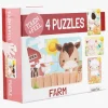 Barbo Toys  Rør og føl Puslespil Bondegårdsvenner 4-i-1
