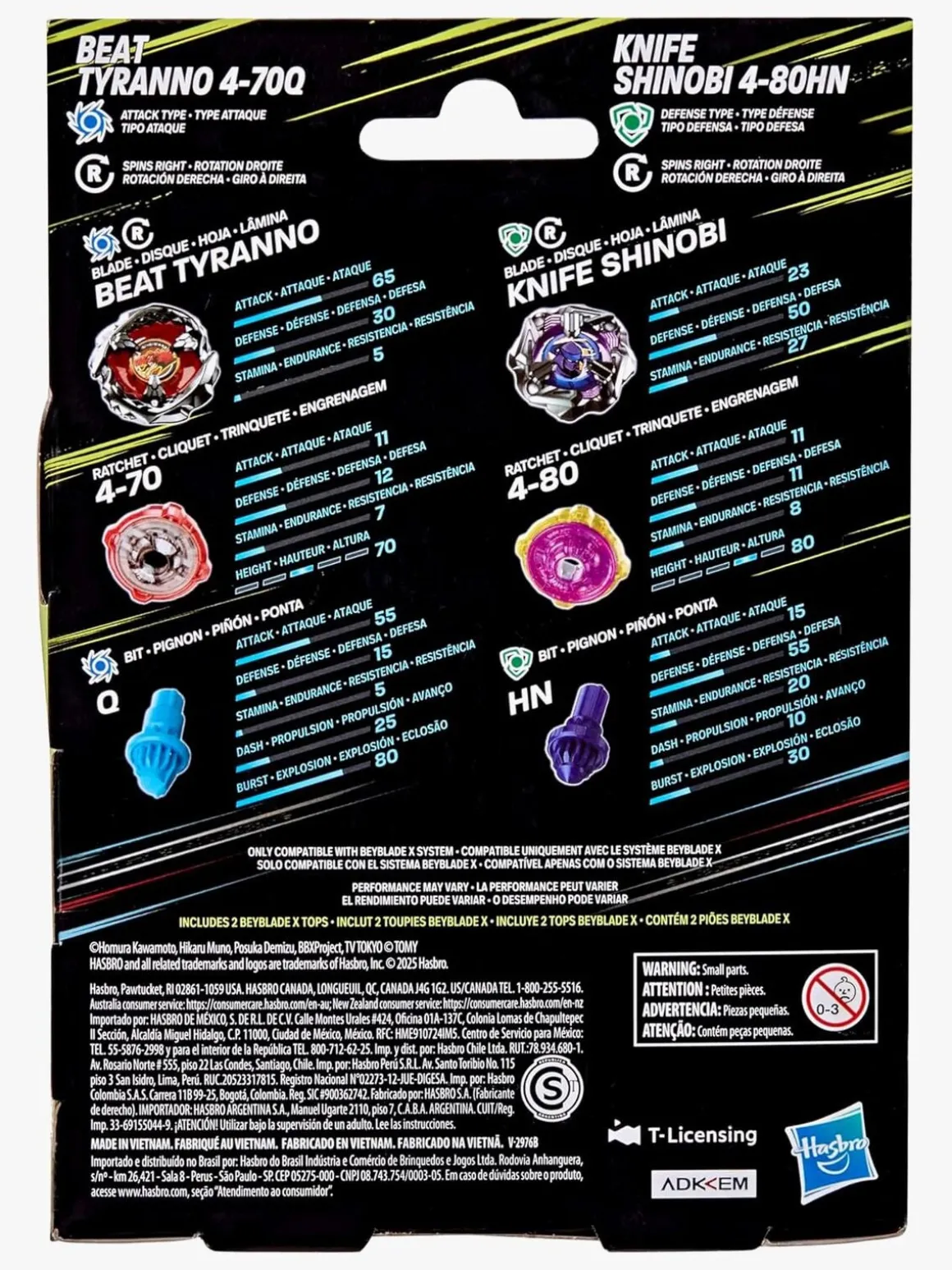 Beyblade Beat Tyranno & Knife Shinobi Spinnere 2-pak