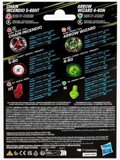 Beyblade X Chain Incendio 5-60HT & Arrow Wizard 4-60N Spinnere 2-pak