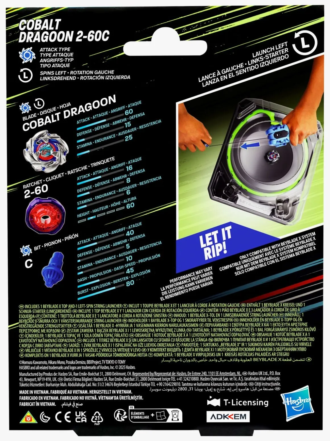 Beyblade X Cobalt Dragoon 2-60C Launcher Sæt
