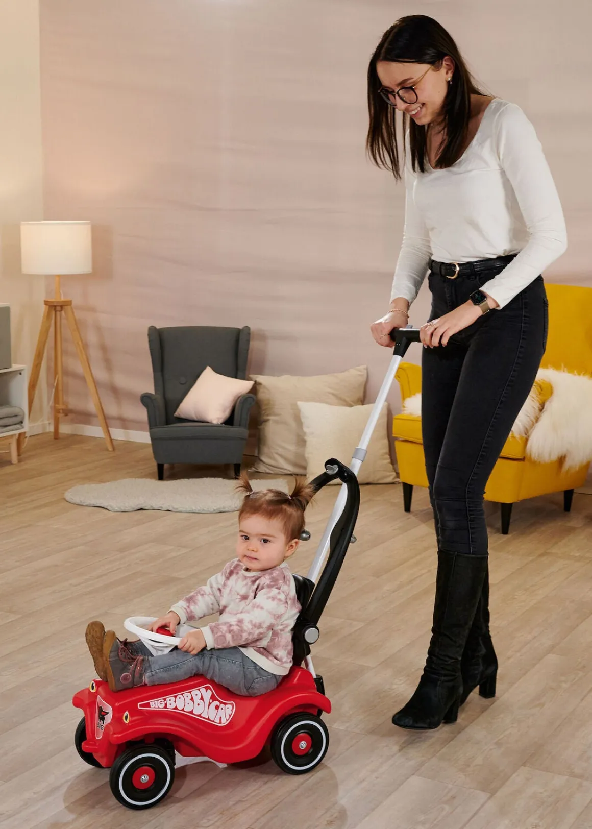 BIG Gåbilshåndtag, Grå