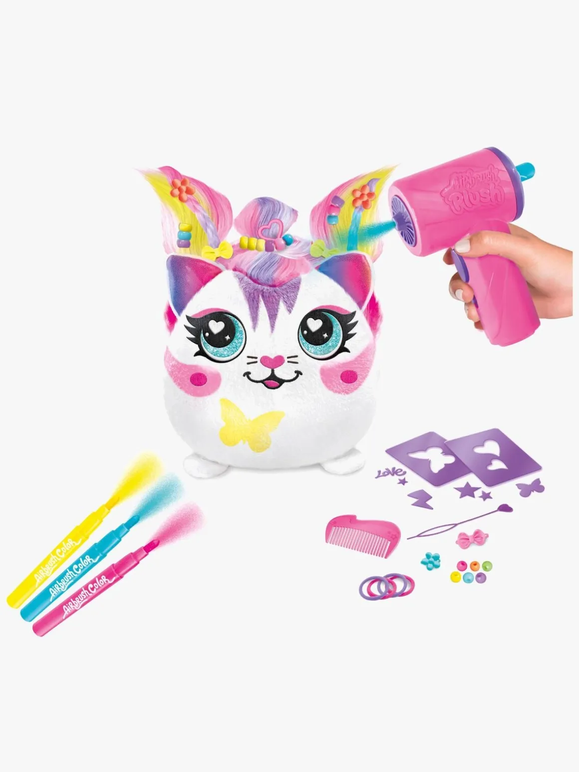 Canal Toys Airbrush Plush Hair'iffic Squishy Bamse Pal-Precious 17 cm