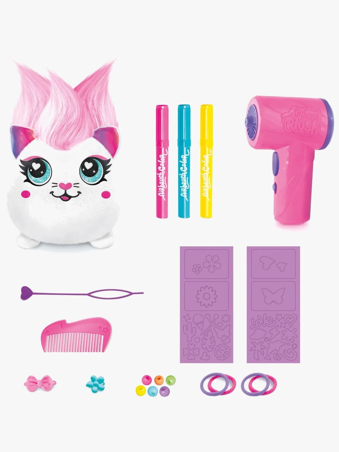 Canal Toys Airbrush Plush Hair'iffic Squishy Bamse Pal-Precious 17 cm