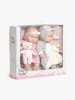 Cloudberry Castle Gavesæt Dukke Twins Deluxe 35 cm, Lyserød/Hvid