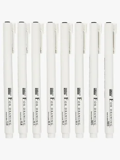 Creativ Company Fine Line Skrive/Tegnetusser 8 stk., Sort