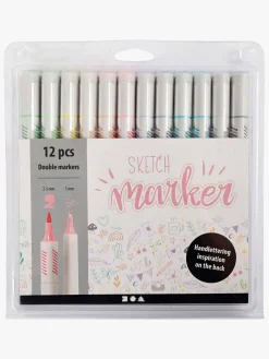 Creativ Company Sketch Marker Tusser Pastelfarver 12-pak