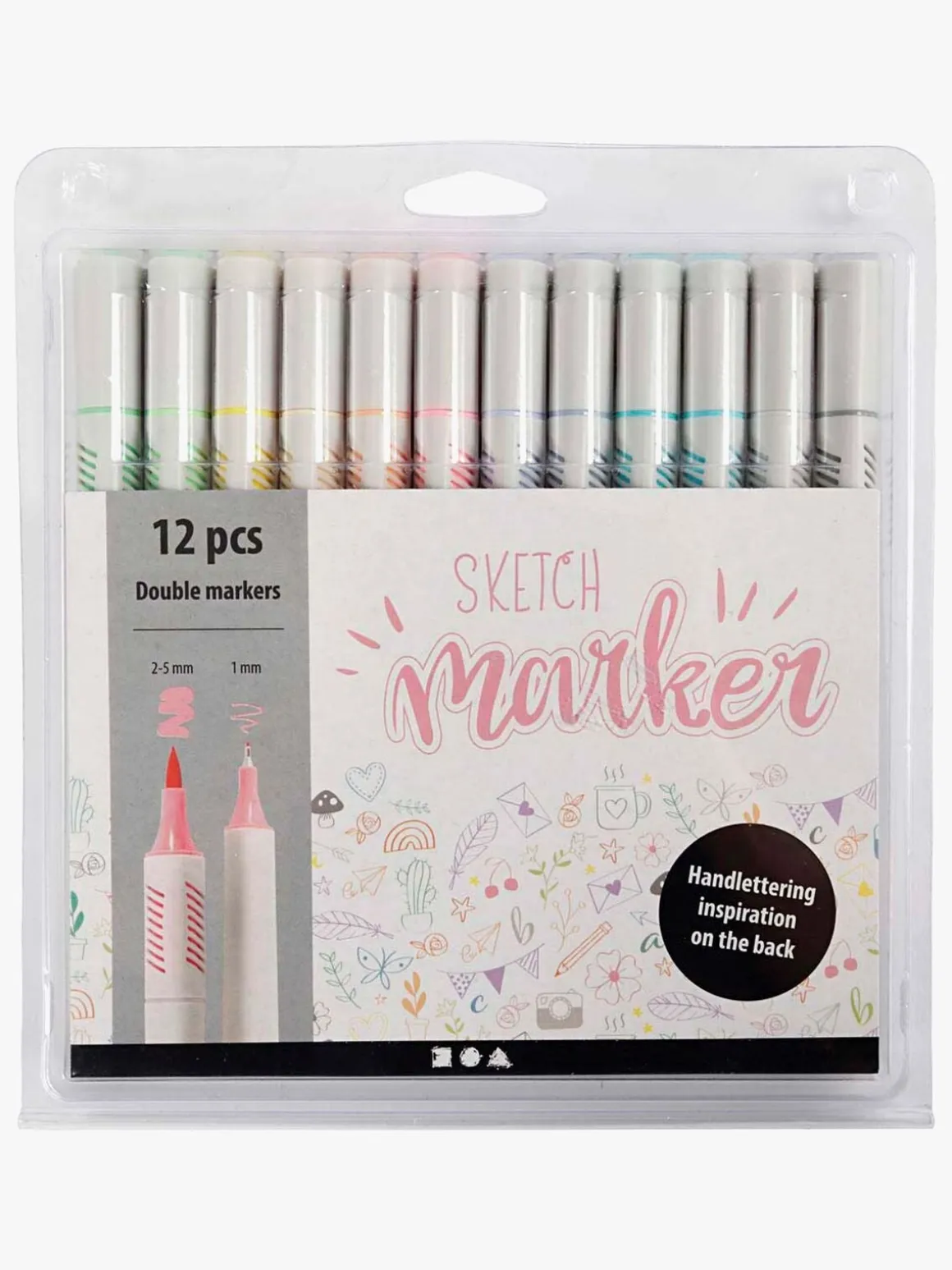 Creativ Company Sketch Marker Tusser Pastelfarver 12-pak