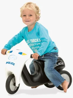 Dantoy Politi Motorcykel Gummihjul, Sort/Hvid