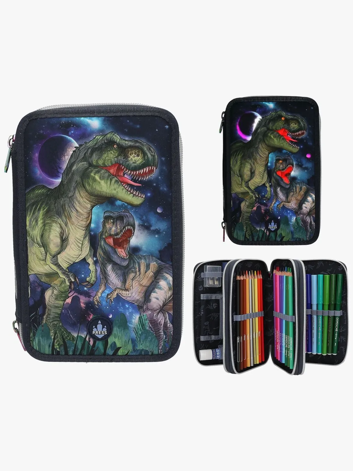 Dino World Penalhus med 3 Rum med LED-lys