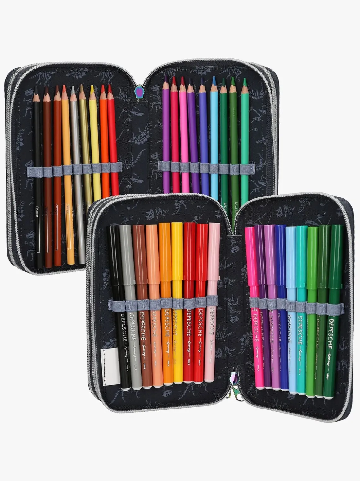 Dino World Penalhus med 3 Rum med LED-lys