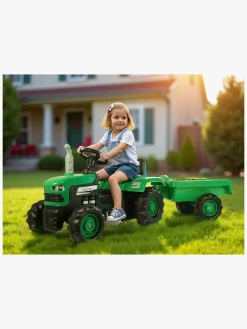 DOLU Pedaltraktor m. Anhænger, Grøn