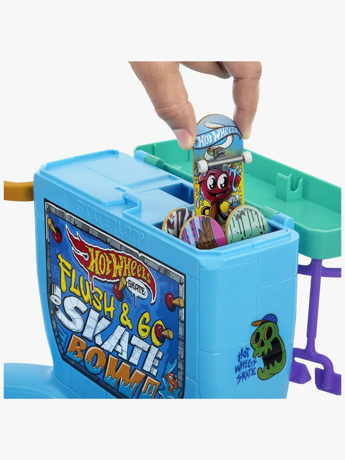 Hot Wheels Flush & Go Fingerskateboard inkl. Skatebowl
