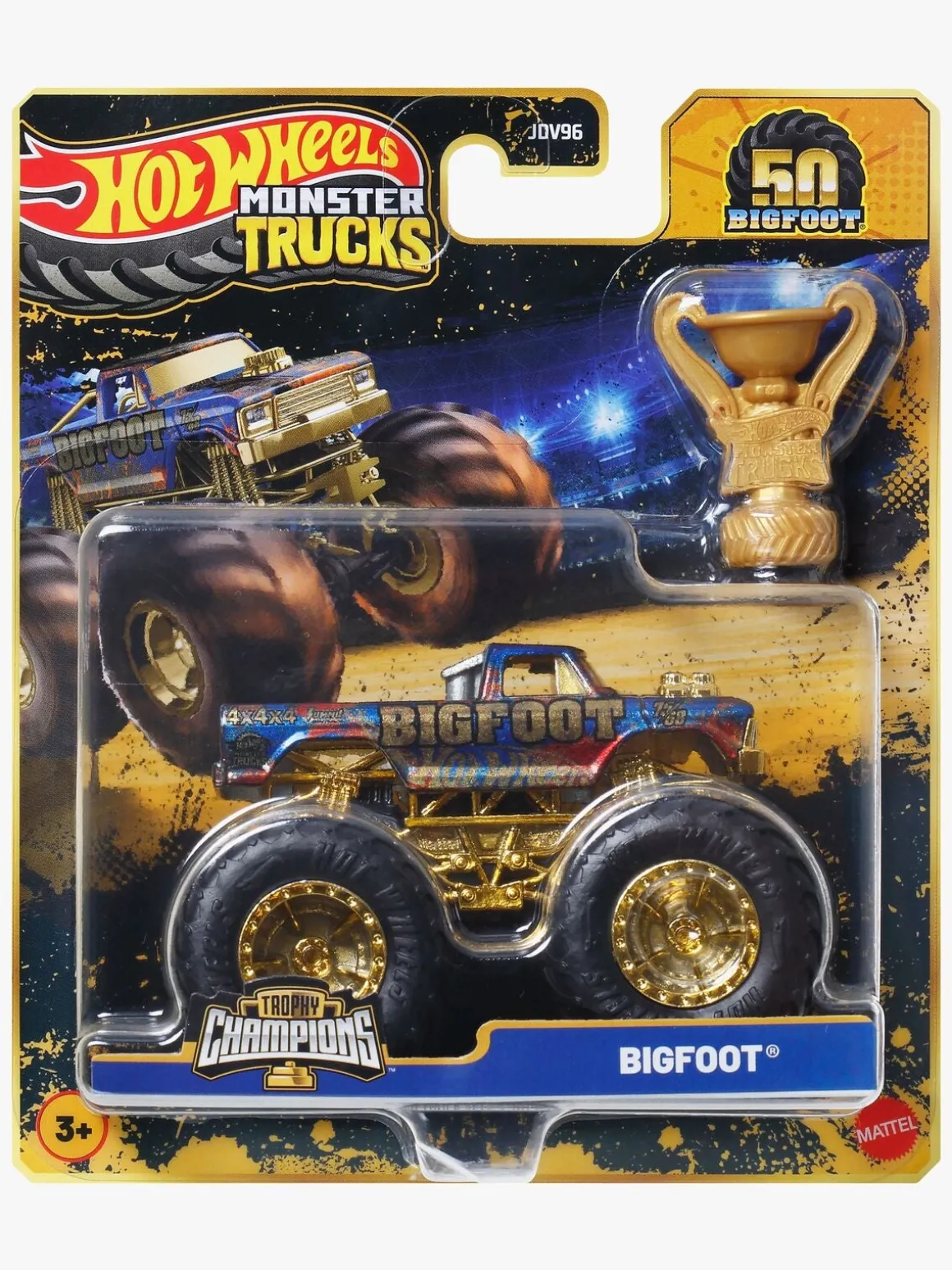 Hot Wheels Monstertrucks Bigfoot Trophy Champions Bil Blandet Udvalg