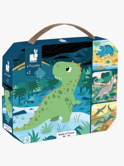 Janod Dinosaur Puslespil med Progressiv Sværhedsgrad 4-i-1 43 Brikker
