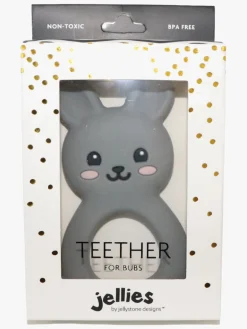 Jellystone Designs  Kanin Bidering Silikone, Lysegrå