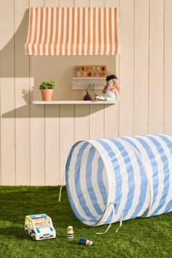 Kids Concept Stribet Legetunnel, Blå