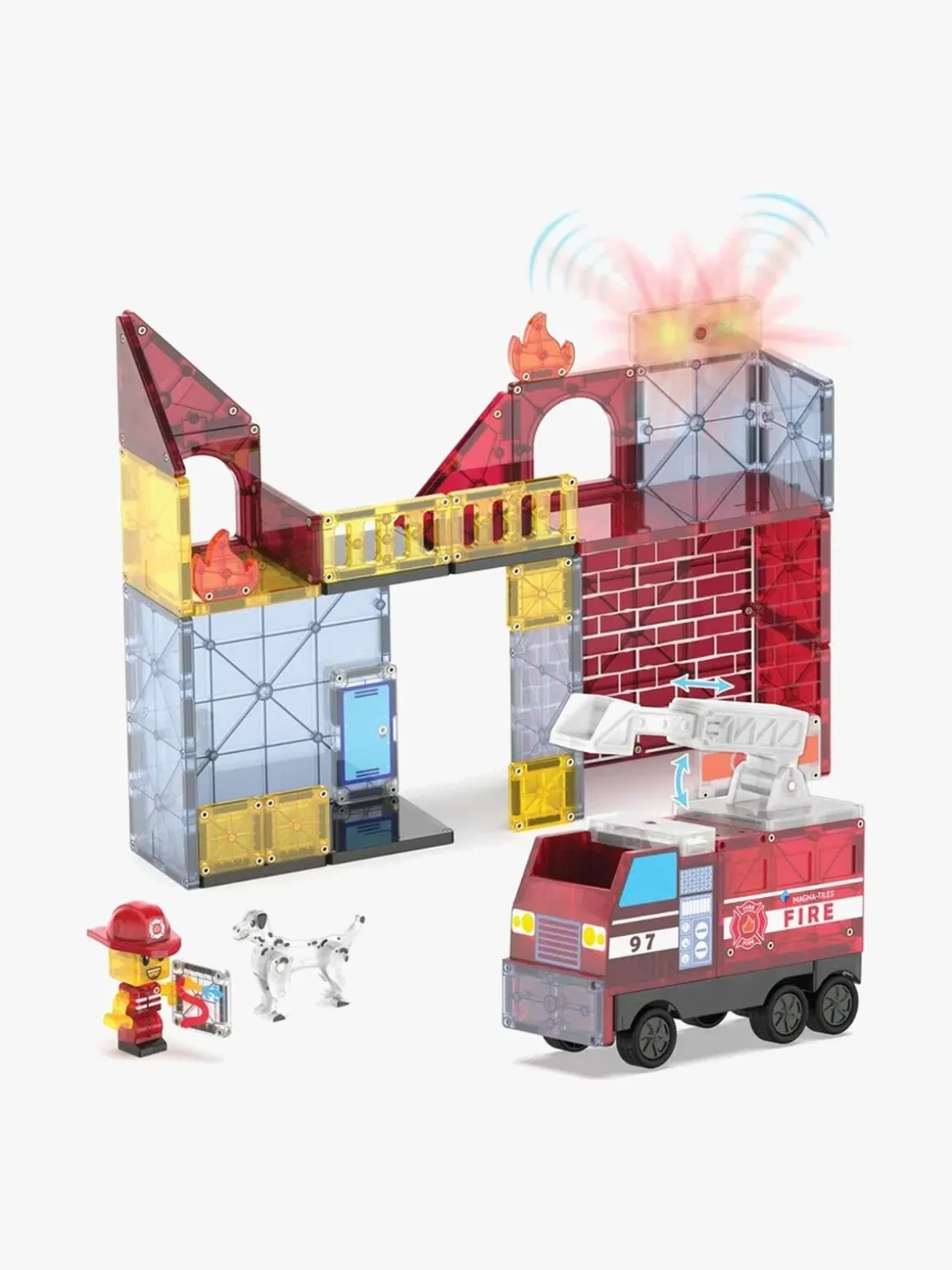 MAGNA-TILES Brandstation Magnetiske Byggeklodser 50 Dele