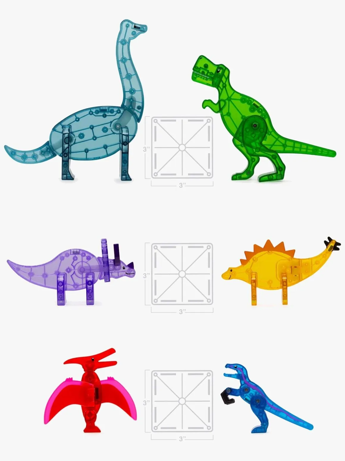 MAGNA-TILES Dinosaurverden XL Byggesæt 50 Dele