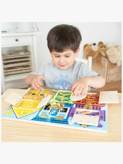 Melissa & Doug Låsebræt 6 Låger med Dyr