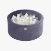 Meowbaby Rund Boldbassin Velour 40x90, Blågrå