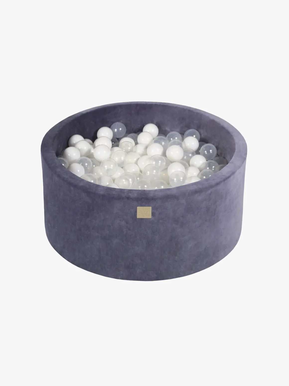 Meowbaby Rund Boldbassin Velour 40x90, Blågrå
