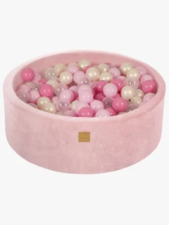 Meowbaby Rund Boldbassin Velour 30x90, Lyserød