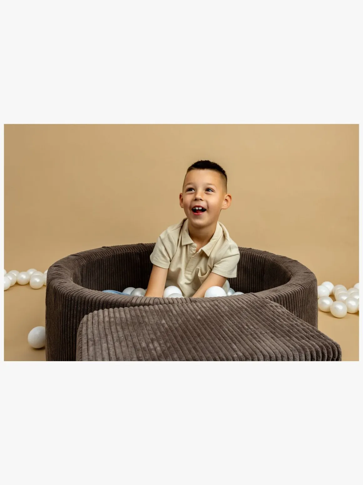 Meowbaby Rund Boldbassin Kraftig Fløjl 30x90, Brun