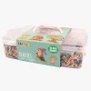 Playbox Hobbytaske med Rørperler Blanding Af Støvede Pastelfarver 12000 Stk.