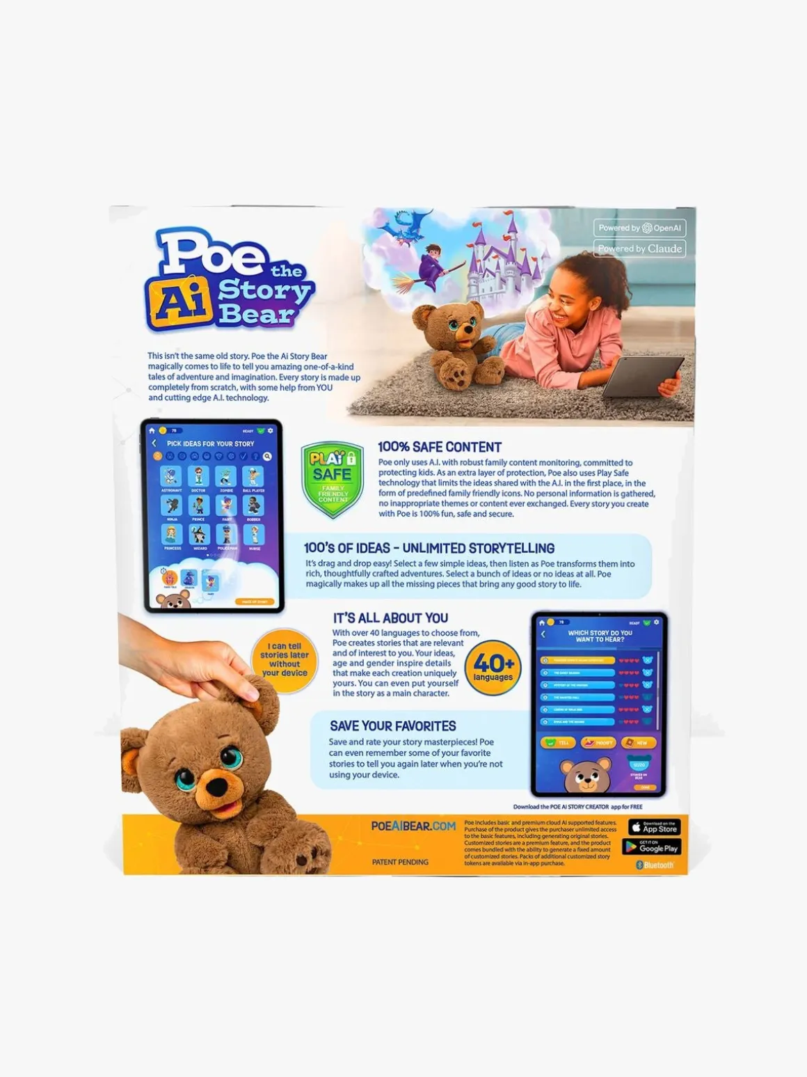 Play-I AI Poe Historiefortællende Bamse