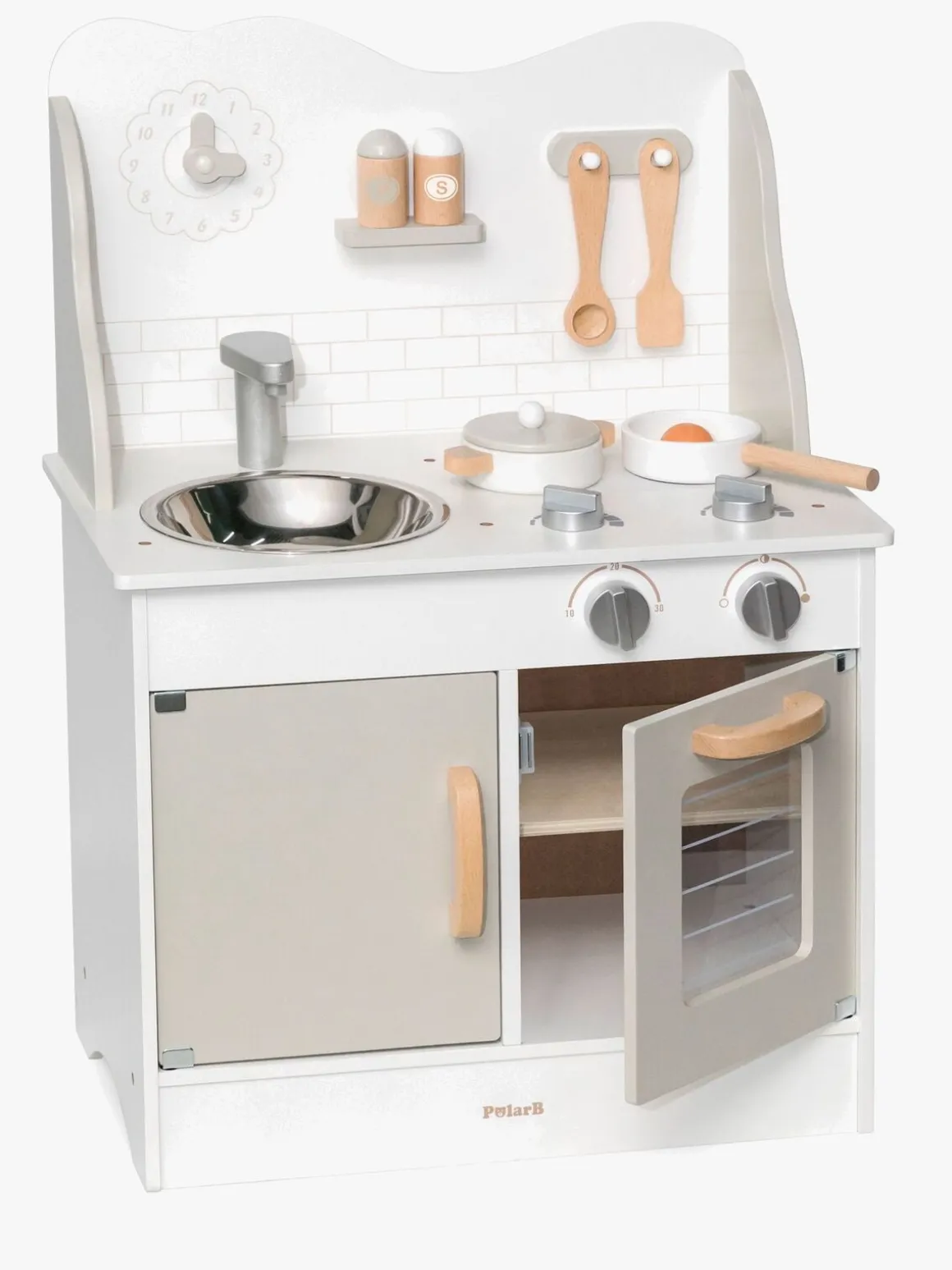 PolarB Legekøkken med Tilbehør, Grå