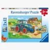 Ravensburger Puslespil Traktor & Gravemaskine 2x12 Brikker