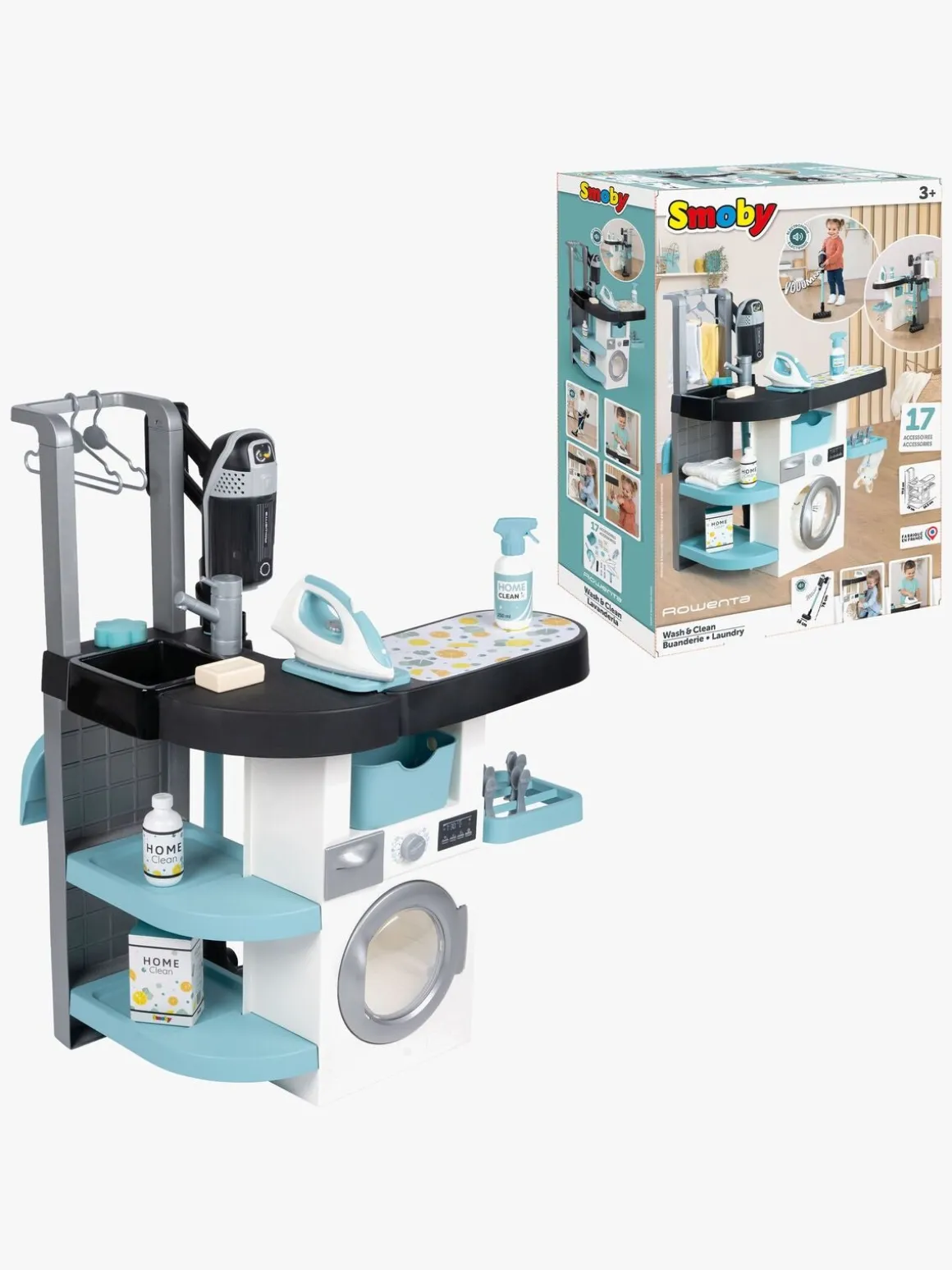 Smoby Rowenta Wash&Clean Vasketøjs- og Rengøringssæt