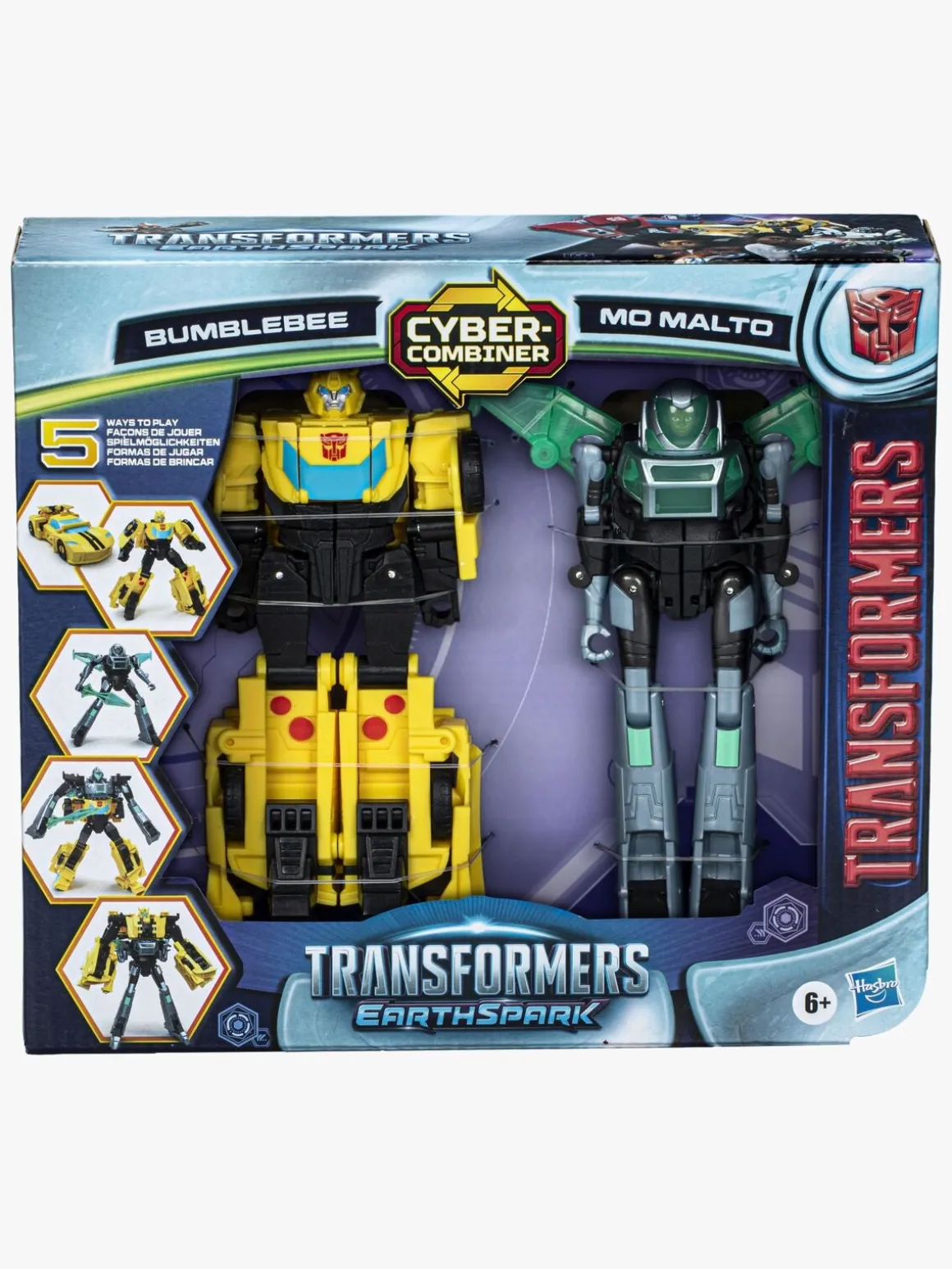 Transformers EarthSpark Cyber-Combiner Figursæt Bumblebee & Mo Malto