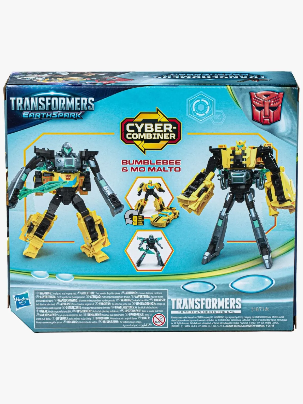 Transformers EarthSpark Cyber-Combiner Figursæt Bumblebee & Mo Malto