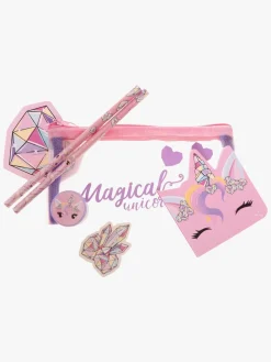 Unicorn Gems Penalhus med Skrivesæt, Pink