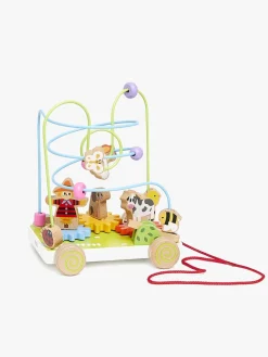 VIGA Træklegetøj med Kuglebane og Drejehjul